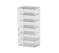 TISHITA Vitrina Acrílico con Puerta Compacto Caja Expositora Acrílico Minimalista Vitrina con Puerta Frontal para Coleccionistas, Hobbyistas, Estanría, 6 Niveles