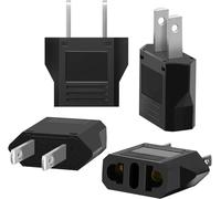 TISHOW 4 Piezas Adaptador Enchufe Europeo a Americano, a Español/USA/US/China/Japón/Canadá/México/Acerca