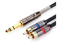 Tisino - 6.35mm to RCA Cable, 6.35mm TRS Stereo Jack to Dual RCA Audio Cable Insert Cable Y Splitter Cable - 1 m