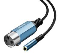 Tisino Adaptador de audio XLR hembra a jack estéreo de 3,5mm (50cm), convertidor de audio balanceado Cables XLR y mini jack TRS para interfaz de audio, grabadora portátil, mesa de mezclas, cámara
