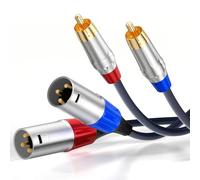 Tisino Cable 2 RCA a 2 XLR Macho, Audio Estéreo HiFi, 1m | Cable de Audio Dual RCA a XLR para Altavoces/Amplificadores/ezcladores, 0AWG OFC HiFi sin Ruido, Conectores Chapados en Oro