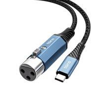 Tisino Cable de Micrófono XLR a USB C (0,5M), Cable de Audio Hi-Fi Mejorado para Grabación, Cable de Micrófono USB C para Micrófonos Dinámicos/Grabadora/Laptop/Tablet