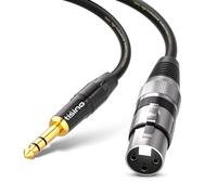 Tisino Cable de micrófono XLR hembra a TRS de 1/4 pulgadas, conector estéreo de 6,35 mm a XLR hembra de 3 pines, cable de micrófono de interconexión equilibrado, 6.6 pies