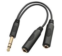 TISINO Cable Divisor de 6,35mm(1/4“), 6.35mm TRS estéreo Macho a Doble Conector estéreo Hembra TRS de 6.35mm - 20 cm