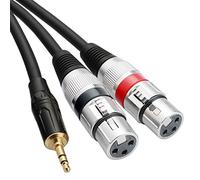 Tisino Cable doble XLR hembra a micrófono estéreo de 3,5 mm, cable doble XLR no balanceado a mini jack auxiliar Y-Splitter Cable de micrófono - 1 m