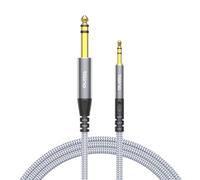 Tisino Cable estéreo de 1/8" a 1/4" (2m), Cable auxiliar estéreo de 6,35mm a 3,5mm para guitarra/laptop/equipos de home theater/altavoces/amplificadores