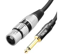 Tisino Cable Microfono, Cable XLR Hembra a Jack 6,3 mm Mono Cable de micrófono desequilibrado Cable de micrófono para micrófono dinámico- 8M