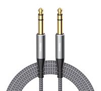 Tisino Cable TRS 1/4" - 2M, Cable de Audio Balanceado Estéreo, Interconexión Profesional y para Guitarra, Ideal para Monitores de Estudio, Mezcladoras y Altavoces