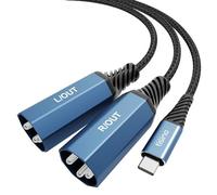 Tisino Cable USB C a XLR (3 m), Cable USB tipo C a 2 XLR Macho para Amplificador de Potencia Estéreo, Conecta Teléfono Móvil USB C a Altavoz Activo o Mesa de Mezclas