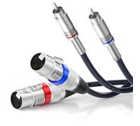 Tisino Cable XLR a RCA, 2 XLR Hembra a 2 RCA Macho, Audio Estéreo HiFi, 3m | Cable 2 XLR Hembra a 2 RCA Macho para Mezcladores y Altavoces, Sonido HiFi Blindaje 20AWG OFC y Conectores Chapados en Oro
