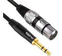 Tisino Cable XLR Hembra a Jack, Cable XLR a 6,35 mm TRS Estéreo Balanceado Para Mixer, Micrófono, Altavoz, Amplificador, Equipo de Sonido- 2M