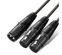Tisino Cable XLR Y-Splitter, Doble Hembra a Macho, 3 Pines 2 Hembra a 1 Macho, 50CM