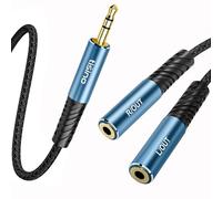 Tisino Divisor de auriculares de 3,5mm (1 m), divisor auxiliar (2 hembras a 1 macho), compatible con PS4/5, Xbox, auriculares para juegos de PC, teléfono, tableta y portátil