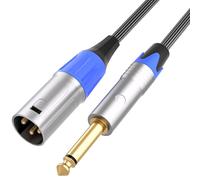 Tisino XLR A 1/4" 6,35mm TS Cable, Cuarto De Pulgada Mono A XLR Macho No Balanceado Cable De Interconexión Para Amplificadores, Instrumentos - 3m