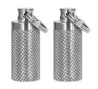 Tisky Llavero Pastillero Portátil, Titanio Impermeable Pastillero Contenedor, Mini Pastillero para Viaje al Aire Libre Bolsa o Bolsillo (2 unidades)