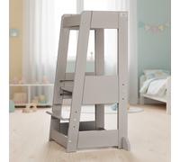 tiSsi® Torre de aprendizaje Felix Stormy Grey – Torre de aprendizaje premium de madera | personalizable – Sin personalización
