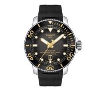 Tissot Mens Seastar 2000 Professional Powermatic 80 316L Caja de Acero Inoxidable Reloj automático, Negro, Caucho, 22 (T1206071744101), Negro -, Reloj automático