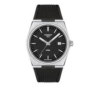 Tissot PRX 316L - Reloj de cuarzo con caja de acero inoxidable para hombre, color negro, goma, 12 (T1374101705100), Negro -, Moderno