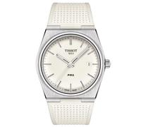 Tissot PRX white man watch only time T137.410.17.011.00 silicone strap