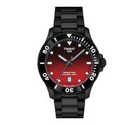 Tissot Reloj de Cuarzo para Hombre Seastar 1000 T1204103342100 con Esfera roja y Negra de 40 mm, Rojo, 20 mm