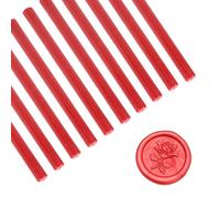 Tissting 10 Pieza Barra Cera Lacre, 10 cm Barra Sello Lacre para Pistola de Pegamento Rojo Barritas Lacre Cera Sello para Invitaciones de Boda, Sobres de Tarjetas