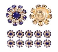 Tissting 10 Uds. Botones de Diamantes de Imitación Azul Real de 0,8 Pulgadas/2cm para Fabricación de Joyas Manualidades DIY Decoración de Accesorios de Ropa Accesorios de Hebilla de Flor de Zapato