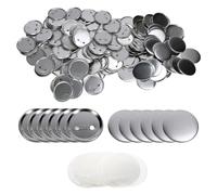 Tissting 100 Piezas Insignias de Metal en Blanco, Pin Redondo Solapa de la Insignia, 58mm en Blanco Pin Botón Trasero, Pasador de Cubierta Trasera, Insignias Personalizadas para Máquina de Botones