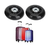 Tissting 2 Piezas Ruedas de Maleta de Reemplazo 68 x 24 mm - Repuesto de Goma PU para Equipaje, Ruedas de Viaje Silenciosas con Herramienta de Instalación