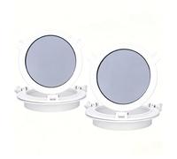 Tissting 2 unids Hublot puerta interior de 264 mm, accesorio de reemplazo de ventana de apertura de ojo de buey de vidrio templado blanco redondo para el yate de barco marino RV