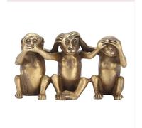 Tissting 3pcs Monos Sabios Estatua No Oigas El Mal, No Veas El Mal, No Hables El Mal, Tres Verdades De LatóN De Mono Figurilla para La Oficina Decoraciones para El Hogar (3.0 X 1.7 X 1.0in)