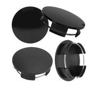 Tissting 4 Pcs Tapas para Llantas, Embellecedor para Llantas,Tapa Buje, OD 57 mm ID 50 mm Tapacubos Centrales Universales ABS Plástico Negro Tapas de Centro Rueda Accesorios para Coche