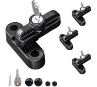 Tissting 4 Piezas Bloqueador de Seguridad Extra de la Aleación Cerradura de Ventana Externa con 2 Llaves, Cerradura de Hebilla En Forma de T de Ventana para Ventana Doble Individual (Negro)