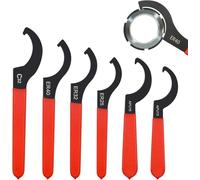 Tissting 6 Piezas Llave de Gancho C, Carbono Acero Llave de Precarga para Amortiguador Juego de Llave de Gancho Para Sistema de Suspensión y Ajustes de Choque 6 Tamaños APU13 ER25 APU16 ER32 ER40 C32