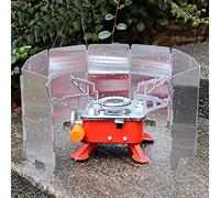 Tissting 9 Placas Parabrisas al Aire Libre, Parabrisas Plegable y Portátil, Protectora Paravientos de Aluminio, Estufa al Aire libre Parabrisas, Cortavientos Plegable para Cocina o Gas de Camping