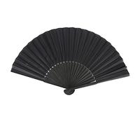 Tissting Abanico de Mano Plegable Negro de 3 Piezas con Manga, 21 cm/8,3 Pulgadas Decoración de Estilo Oriental japonés Abanico de Fiesta asiático para Bodas Cumpleaños Festival Favores