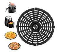 Tissting Accesorios Freidora de Aire, 20cm Aire Rejilla Air Fryer Acero Inoxidable Redonda Alfombrillas Freidora de Aire con Cepillo, Bandeja Air Fryer Accesorios