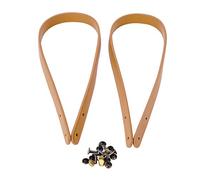 Tissting Asa de Repuesto de Cuero, Bolso de Mano de 2 Piezas con Cuero Dividido, Piezas de Bolso Hecho a Mano DIY con 8 Juegos de Remaches de Bronce de 21,7"(Beige)