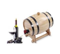 Tissting Barriles de Vino, 1L Barril Madera Barriles de Envejecimiento con Grifo y Base, Dispensador de Whisky Vino Sidra Licores