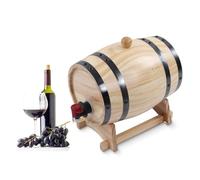 Tissting Barriles de Vino, Barril Vino Madera, 3L Barril Madera Barriles de Envejecimiento con Grifo y Base, Dispensador de Whisky Vino Sidra Licores