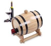 Tissting Barriles de Vino, Barril Vino Madera, 5L Barril Madera Barriles de Envejecimiento con Grifo y Base, Dispensador de Whisky Vino Sidra Licores