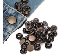 Tissting Botones de Presión de Latón, Kit de 50 Cierres Metálicos Redondos para Costura en 3 Tamaños y Colores para Ropa, Chaquetas y Carteras, Accesorios de Moda