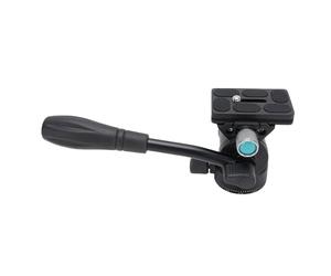 Tissting Cabeza Fluidica Tripode, Cabeza Panoramica 360 Grados con Hidraulico Giratoria para Video Aluminio Ajuste -70° +90° Pieza Base 45mm Tornillo 3/8 Soporte 5kg para C