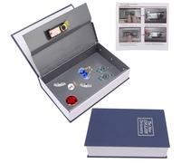 Tissting Caja Fuerte con Forma de Libro Diccionario, Hucha con Cerradura de Combinación, Caja de Seguridad Camuflada para Dinero Joyas Tarjetas, Alcancía Secreta para Hogar Oficina (Azul)