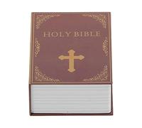 Tissting Caja Fuerte Libro con Combinación, 18 x 12 x 5,5 cm Caja de Seguridad en Forma de Libro de Sagrada Biblia Metal Secretos Caja de Almacenamiento con Cerradura para Efectivo Joyería
