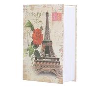 Tissting Caja Fuerte para Libro con Cerradura de Combinación, 18 x 12 x 5,5 cm Torre Parisina Caja Fuerte para Libros de Cerradura de Código Ocultable Caja para Efectivo Joyas
