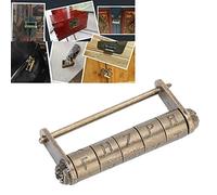 Tissting Candado de combinación antiguo, Cerradura de código en bronce imitación cobre retro para cajas de madera y joyeros, Protección con estilo vintage para coleccionistas y amantes de lo clásico