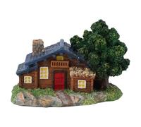 Tissting Casa Miniatura Resina 128g/4.52oz Decoración Paisajismo - Casa Aldea Miniatura Adorno Bonsái Jardinería Interior Hogar Macetas Terrario Decorativo Miniaturas Paisaje (Pequeña casa de Madera)