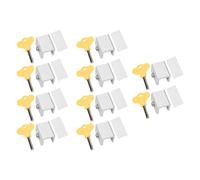 Tissting Cerradura de Ventana Corredera de Aluminio Ajustable, 10 Piezas Bloqueo de Seguridad para Ventana Deslizante con Llaves, Fácil Instalación para Ventanas Corredizas