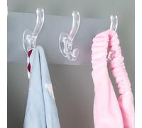 Tissting Coat Rack, Wall Mounted PVC Sturdy 3 Hook Hanger for Clothes Hats Jackets, Simple Home Storage