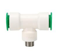Tissting Conector T Para Tubería Agua PPR 25mm A G1/2in Macho - Adaptador Tee Roscado Para Sistemas Agua Fría Caliente Y Potable 78x98mm/3.1x3.9in